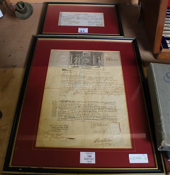 Two Sun Fire Office Insurance framed receipts